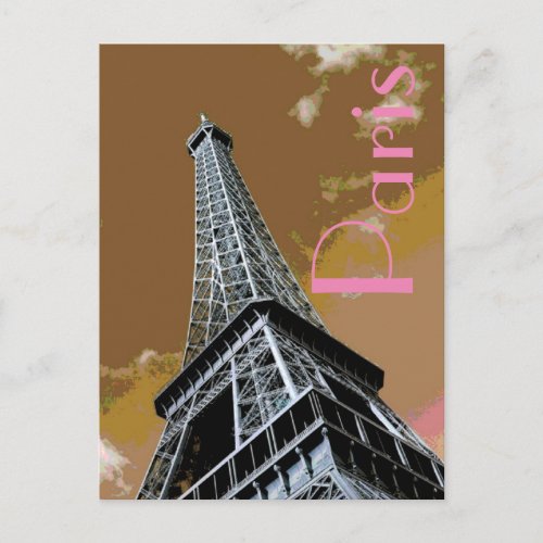 Love  Romance City of Paris Eiffel Tower France Postcard