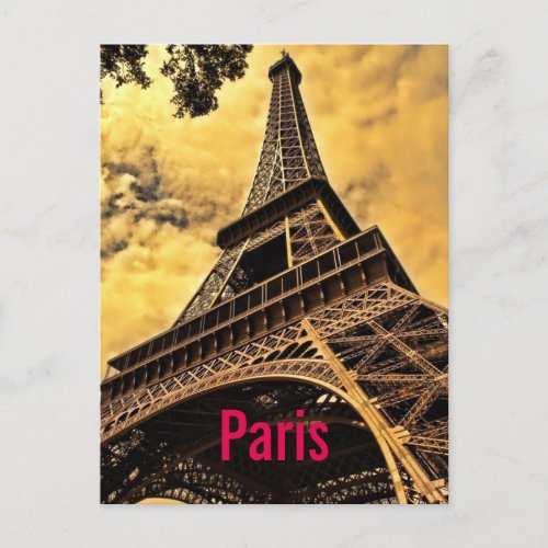 Love  Romance City of Paris Eiffel Tower France Postcard