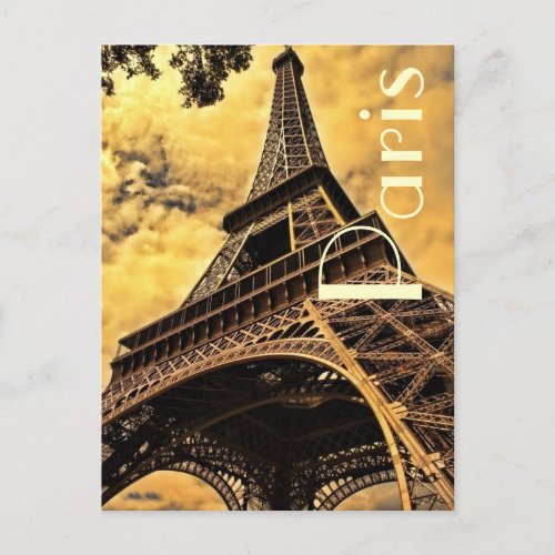 Love  Romance City of Paris Eiffel Tower France Postcard
