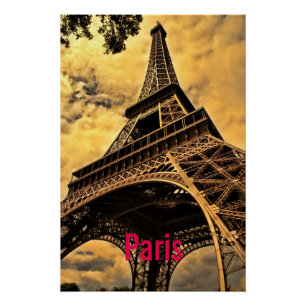Love & Romance City of Paris Eiffel Tower France Poster