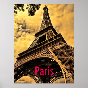 Love & Romance City of Paris Eiffel Tower France Poster