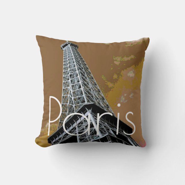 Love & Romance City of Paris Eiffel Tower France Throw Pillow (Front)