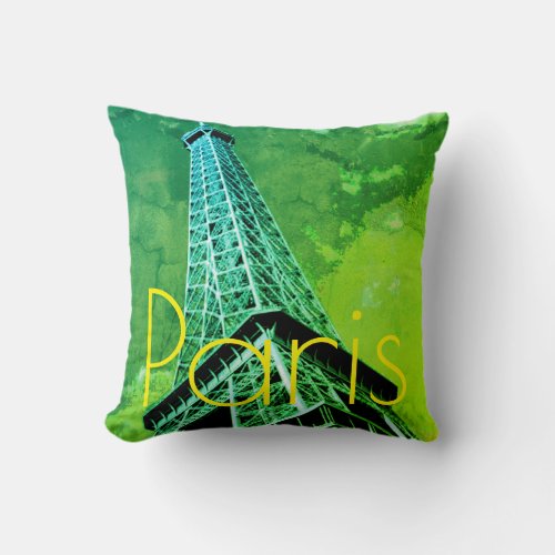 Love  Romance City of Paris Eiffel Tower France Throw Pillow