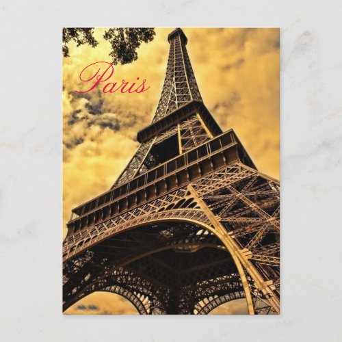 Love  Romance City Paris Eiffel Tower France Postcard