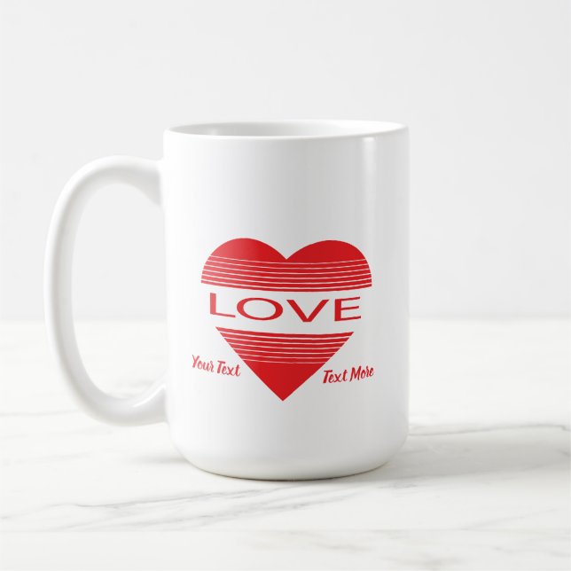 Love & Romance Concept Design with Heart Elements Coffee Mug (Left)