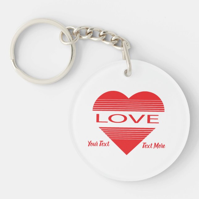 Love & Romance Concept Design with Heart Elements Keychain (Front)