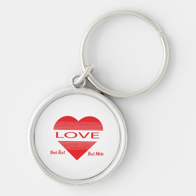 Love & Romance Concept Design with Heart Elements Keychain (Front)