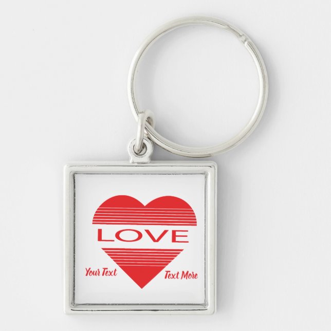 Love & Romance Concept Design with Heart Elements Keychain (Front)