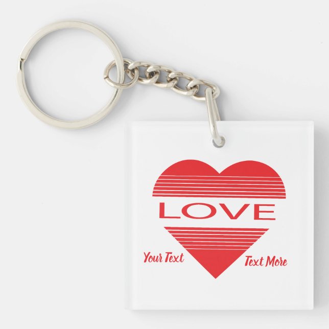 Love & Romance Concept Design with Heart Elements Keychain (Front)