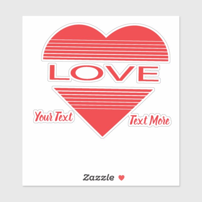 Love & Romance Concept Design with Heart Elements Sticker (Sheet)