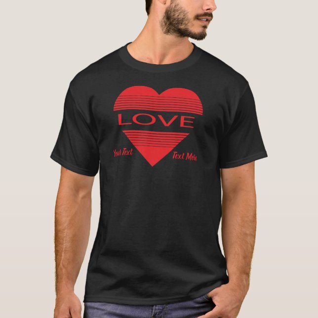 Love & Romance Concept Design with Heart Elements T-Shirt (Front)