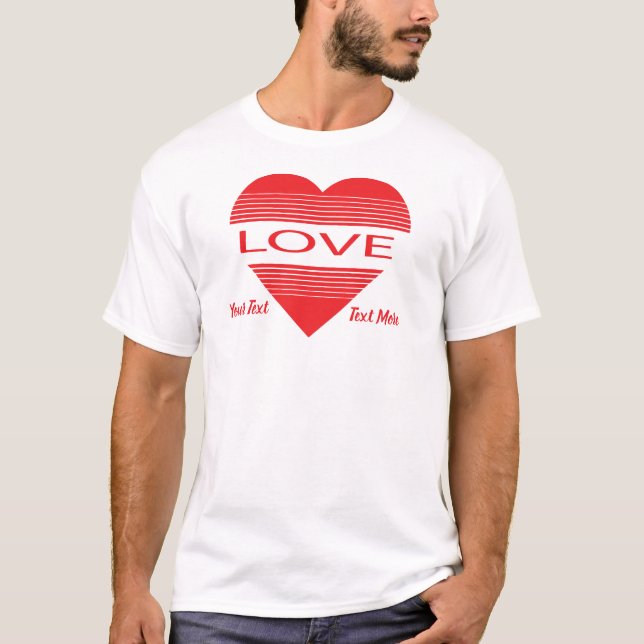 Love & Romance Concept Design with Heart Elements T-Shirt (Front)