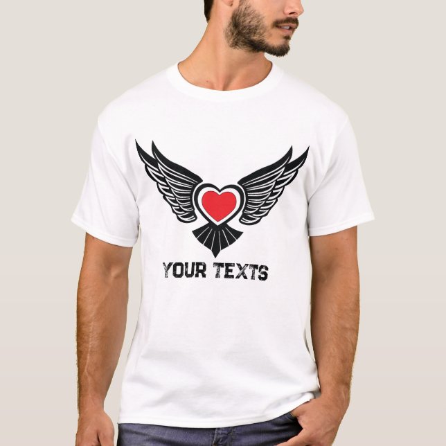 Love & Romance Concept Design with Heart Elements T-Shirt (Front)
