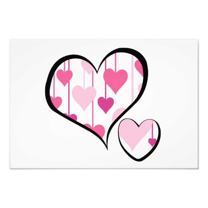 Love Romance Hanging Hearts White, Pink, Fuschia Photo Print