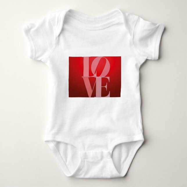 Love Romance Red Pink Baby Bodysuit (Front)