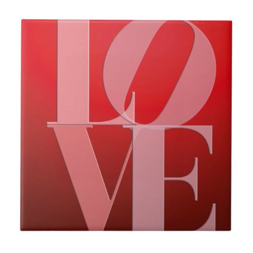 Love Romance Red Pink Ceramic Tile