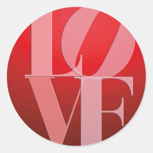 Love Romance Red Pink Classic Round Sticker