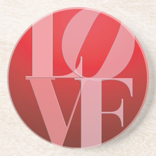 Love Romance Red Pink Drink Coaster