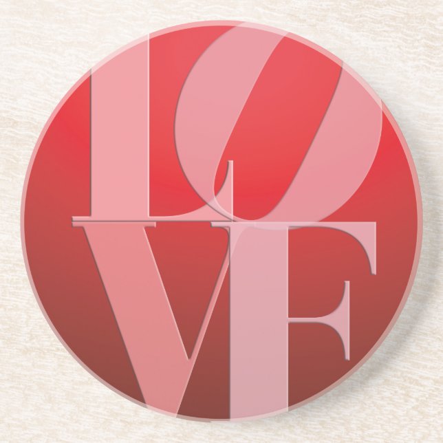 Love Romance Red Pink Drink Coaster (Front)