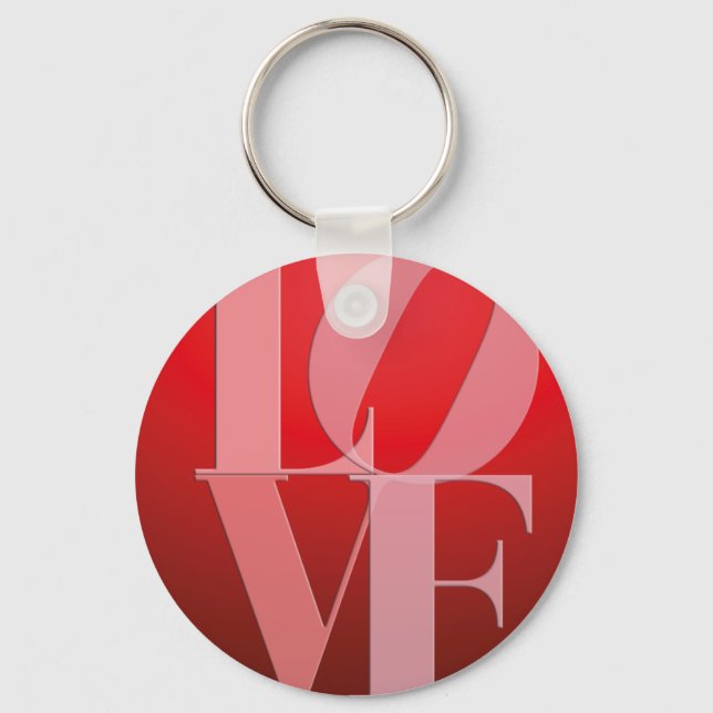 Love Romance Red Pink Keychain (Front)