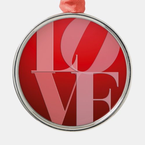 Love Romance Red Pink Metal Ornament