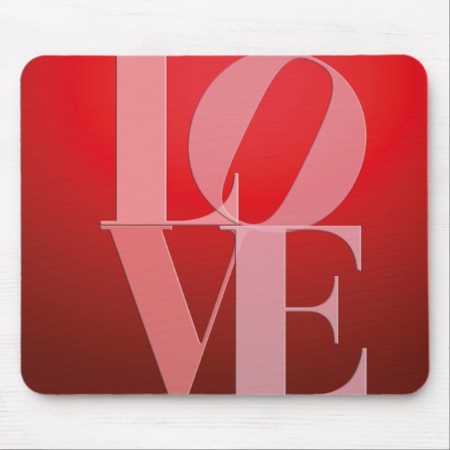 Love Romance Red Pink Mouse Pad