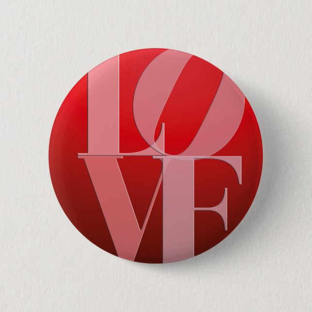 Love Romance Red Pink Pinback Button (Front)