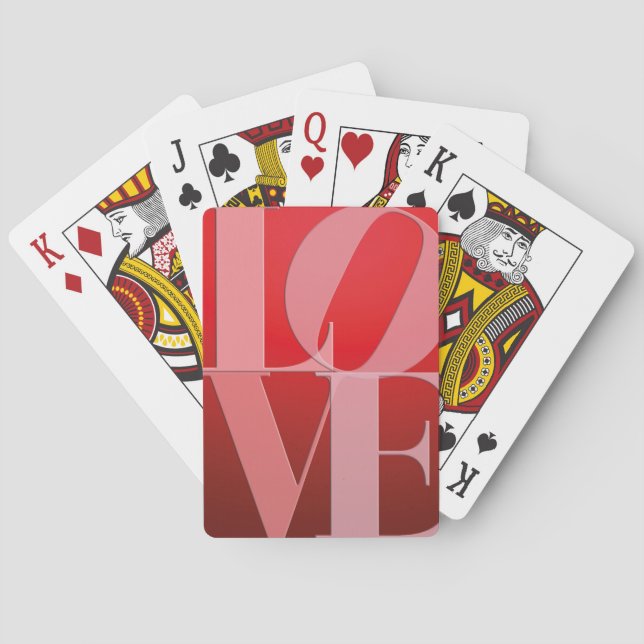 Love Romance Red Pink Poker Cards (Back)