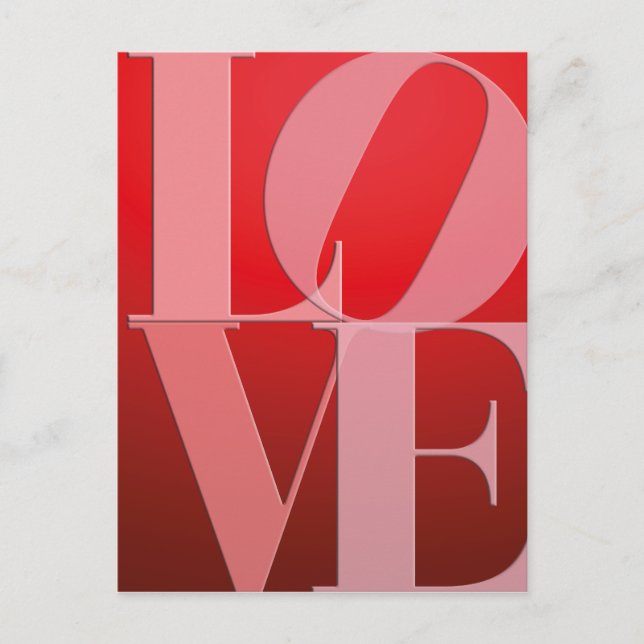 Love Romance Red Pink Postcard (Front)