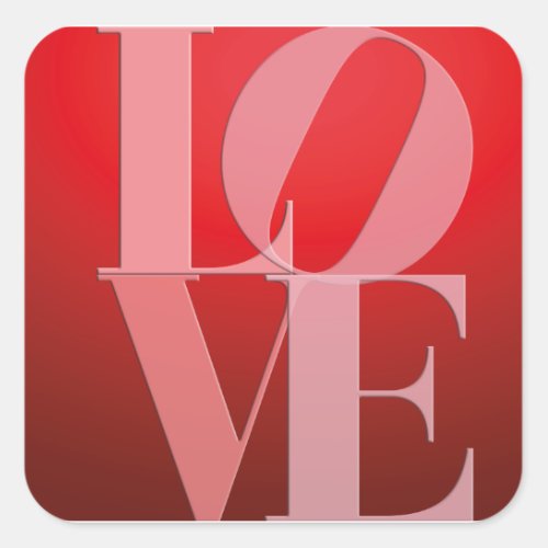 Love Romance Red Pink Square Sticker
