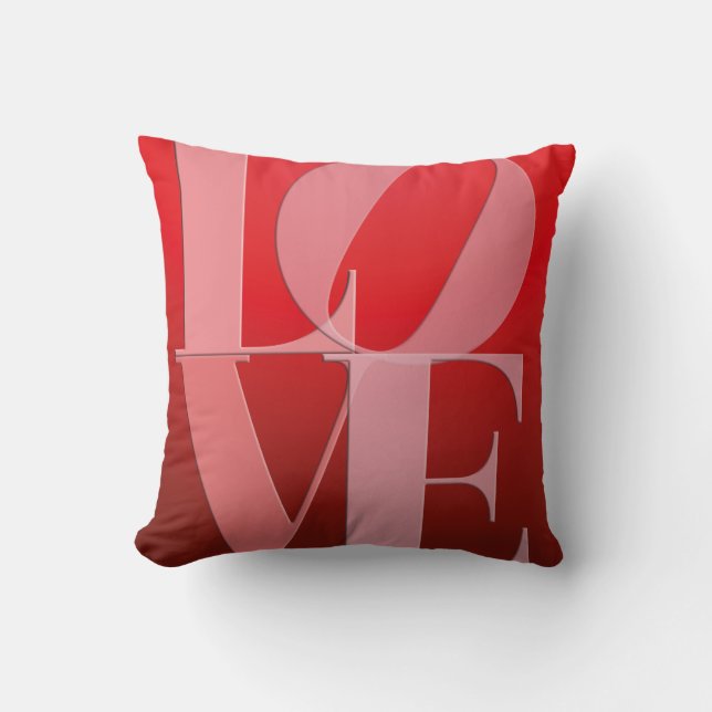 Love Romance Red Pink Throw Pillow (Front)