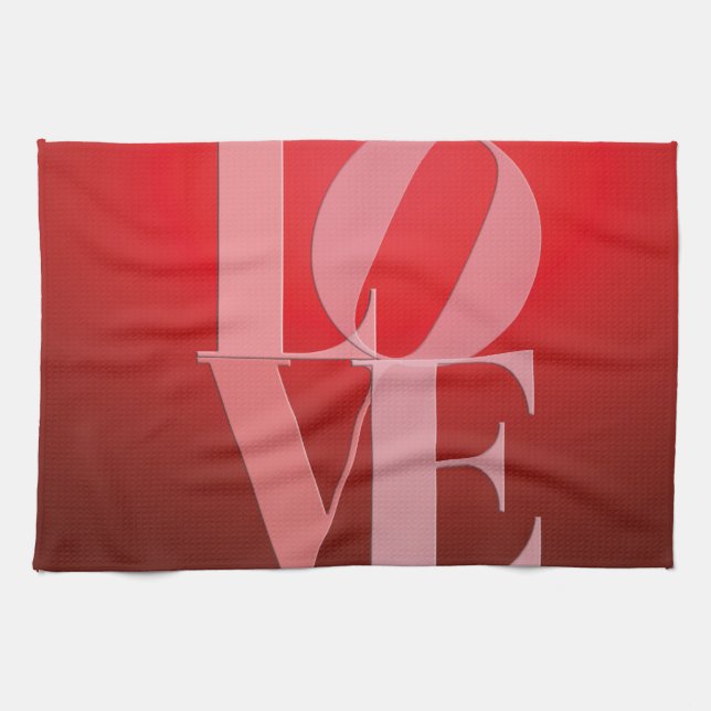 Love Romance Red Pink Towel (Horizontal)