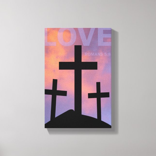 LOVE – Romans 5:8 Canvas Print (Front)