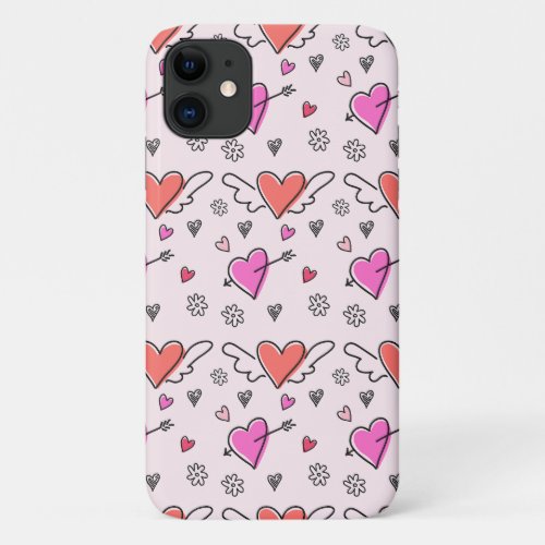 Love Romantic Cute Pattern Design iPhone 11 Case