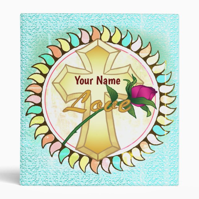 Love Rose Christian Cross  binder (Front)