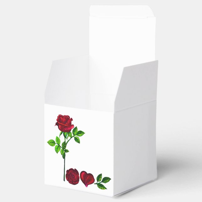 LOVE Rose Favor Box – Hand-Painted Art (Opened)