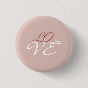 Love Rose Gold Color Calligraphy Script Button