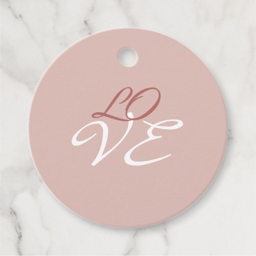 Love Rose Gold Color Calligraphy Script Favor Tags