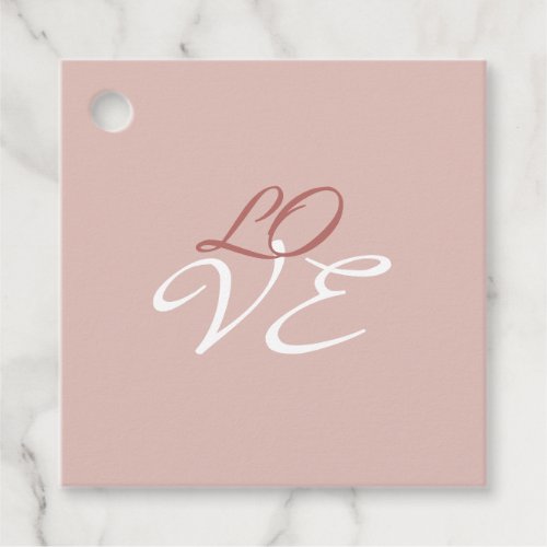 Love Rose Gold Color Calligraphy Script Favor Tags