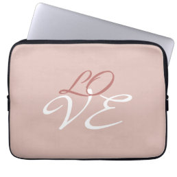 Love Rose Gold Color Calligraphy Script Laptop Sleeve