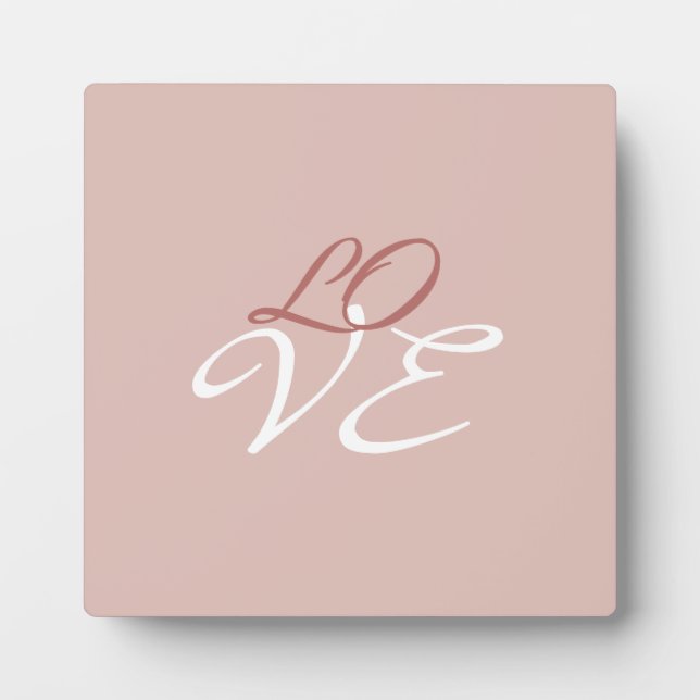 Love Rose Gold Color Calligraphy Script Plaque (Front)