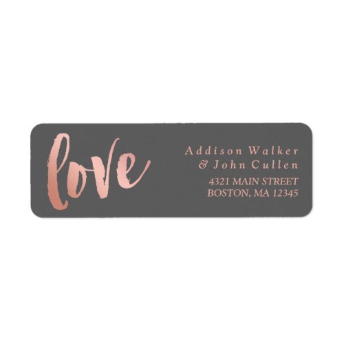 Love  Rose Gold  Gray  Custom Name Label