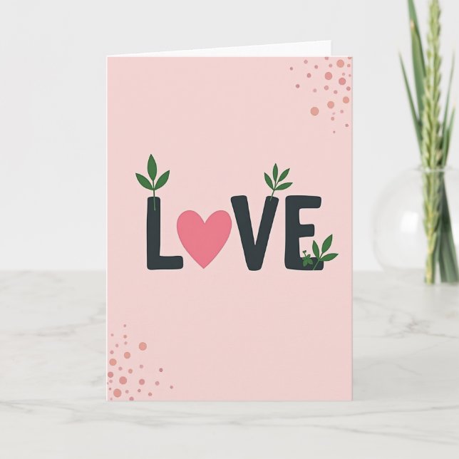 Love Rose Heart Art Card (Front)