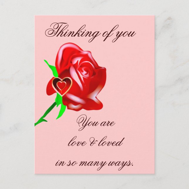 Love-Rose & Heart_ Postcard (Front)