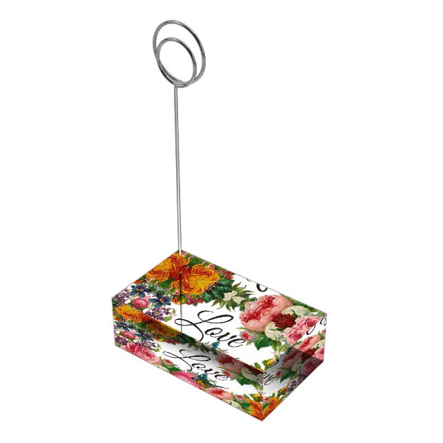Love Rose Table Number Card Holder for Wedding (Corner)