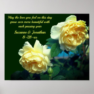 Love Roses Flower Personalized Wedding Poster