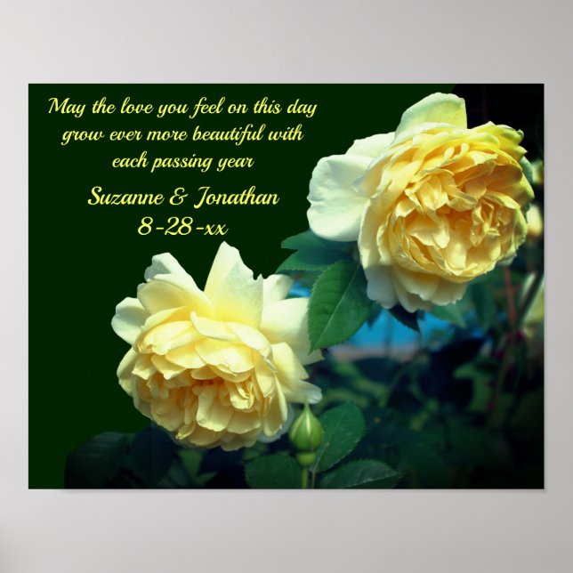Love Roses Flower Personalized Wedding Poster (Front)