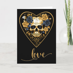 Love Roses Skull For Valentine´s Love Rock For Men Card