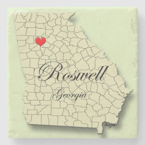 Love Roswell Georgia Map Coaster