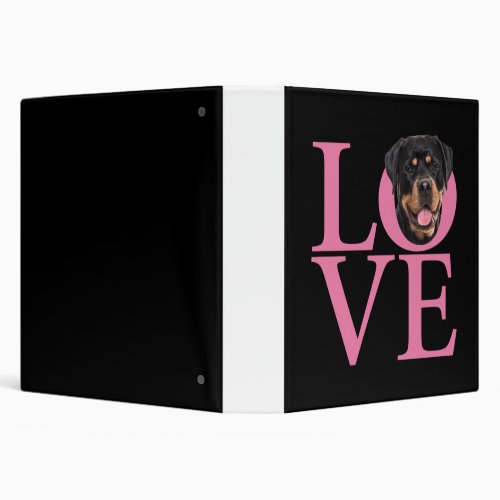 Love Rottweiler 3 Ring Binder